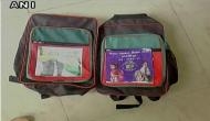 Gujarat schoolchildren distributed bags with Akhilesh Yadav's photo