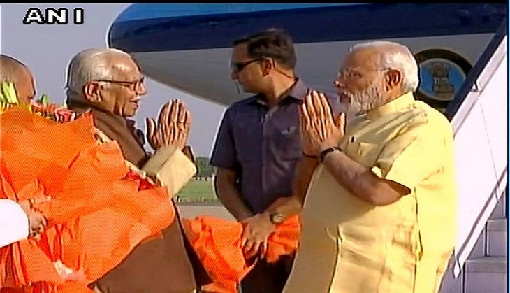 PM Modi arrives in Lucknow for International Yoga Day celebrations