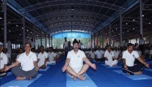 Air Chief joins nation, leads yoga session at Air Force Station