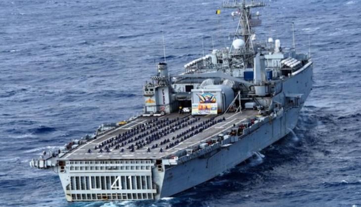 International Yoga Day: Yoga onboard INS Jalashwa, Kirch in Bay of Bengal