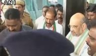 BJP President Amit Shah arrives in Puducherry