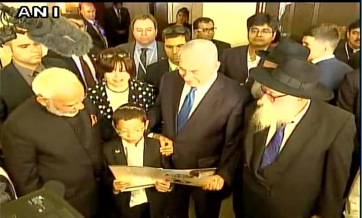 PM Modi meets 26/11 child survivor in Israel