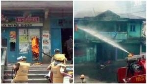 TMC office set on fire in Darjeeling