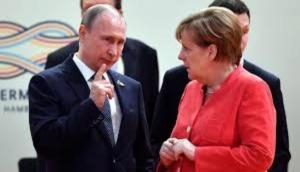 Watch: Angela Merkel 'eye-rolling' at Vladimir Putin takes social media by storm