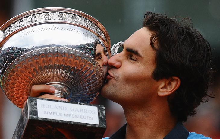 Roger Federer after winning his only French Open title
