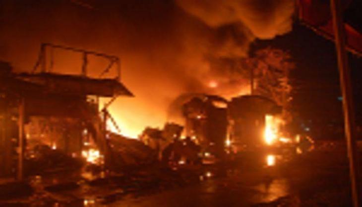 fire in scrap market.