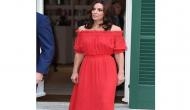 Kate Middleton graces Garden party in red off-shoulder dress
