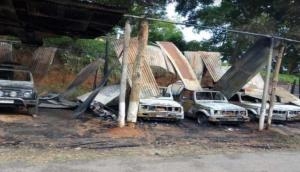 Five police vehicles torched in Meghalaya's Tura district