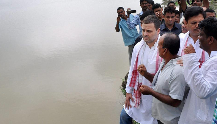 In photos: Rahul Gandhi visits flood-hit Gujarat, leaves with sinking feeling