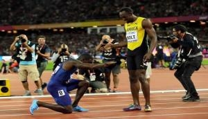 Justin Gatlin gatecrashes Usain Bolt's farewell party