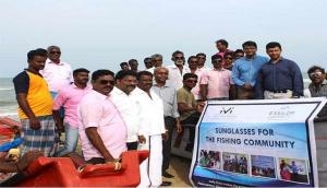 Sunglasses distributed to fishermen for protection from UV rays