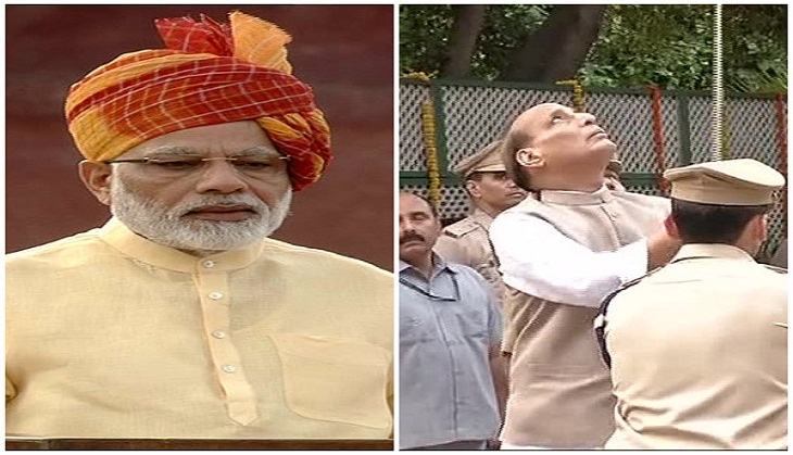 I-Day 2017: Rajnath unfurls tricolour at his residence, PM greets nation