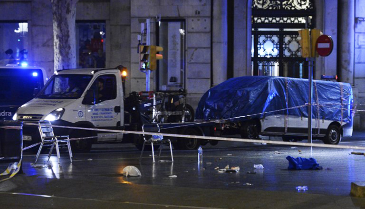 Spain reeling from three separate terrorist attacks; 13 killed and over 100 injured