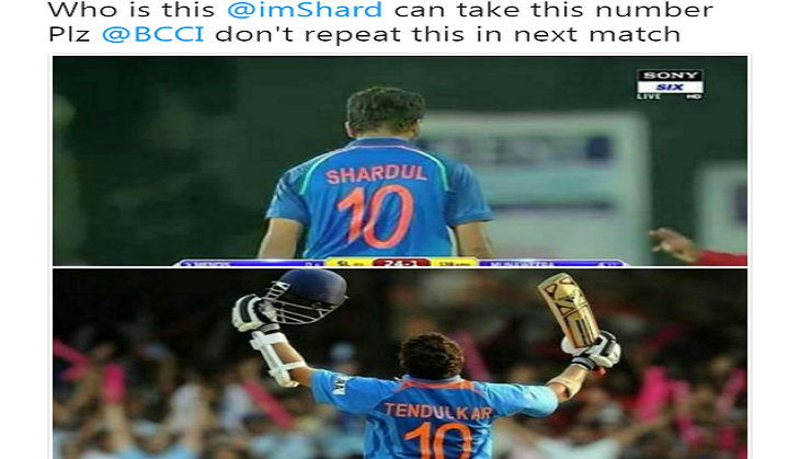 Twitterati trolls Shardul Thakur on wearing Sachin Tendulkar's Number 10 jersey