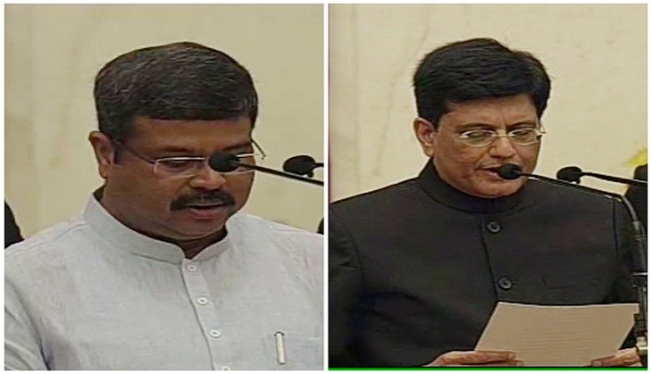 Cabinet reshuffle: Dharmendra Pradhan, Piyush Goyal take oath