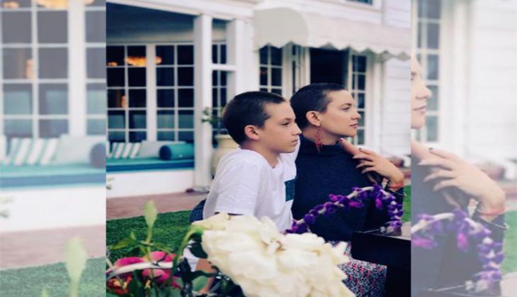Kate Hudson, son Ryder rock identical shaved look