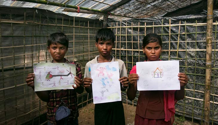 In photos: Rohingya children use art to depict the horrors of Rakhine
