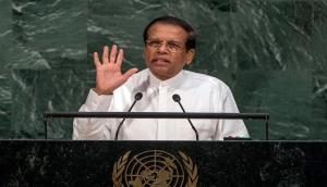 Sri Lankan President Maithripala Sirisena arrives in Tirumala