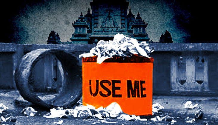 The literal saffronisation of Lucknow: after buses & electric poles, it's bins at temples