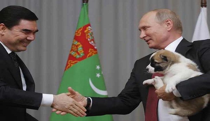 Vladimir Putin gets a new puppy as birthday gift from Turkmenistan's President