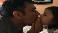 MS Dhoni with daughter Ziva attacks on 'besan ka ladoo', video goes viral