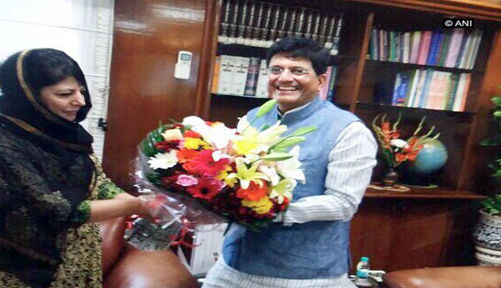 Mehbooba Mufti meets Piyush Goyal, discusses railway projects
