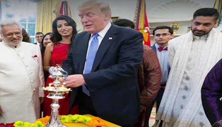 Donald Trump celebrates Diwali, lights diya at White House