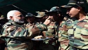 PM Modi exchanges Diwali sweets, pleasantries with soldiers in Gurez Sector