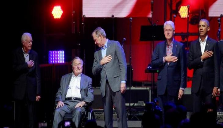 Five former US presidents come together for hurricane relief concert