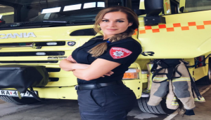 Norwegian female firefighter's pictures raises temperature on internet