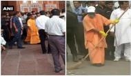 UP CM Yogi Adityanath visits Taj Mahal, sweeps over filth