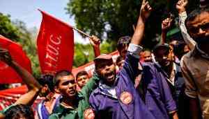 Ten trade unions launch stir against Modi’s ‘anti-national’ policies. BMS stays away