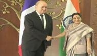 EAM Sushma Swaraj welcomes Le Drian
