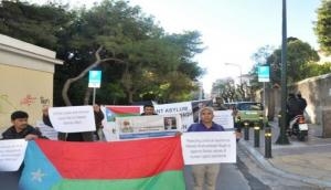 Baloch Republican Party stages protest in Athens outside Swiss Embassy