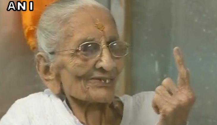 Gujarat polls: PM Modi's mother casts vote