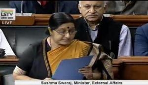 Sushma Swaraj tears apart Pak's 'shoe' theory post Jadhav-family meet