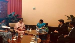 Sushma Swaraj meets ASEAN Secretary General in Jakarta