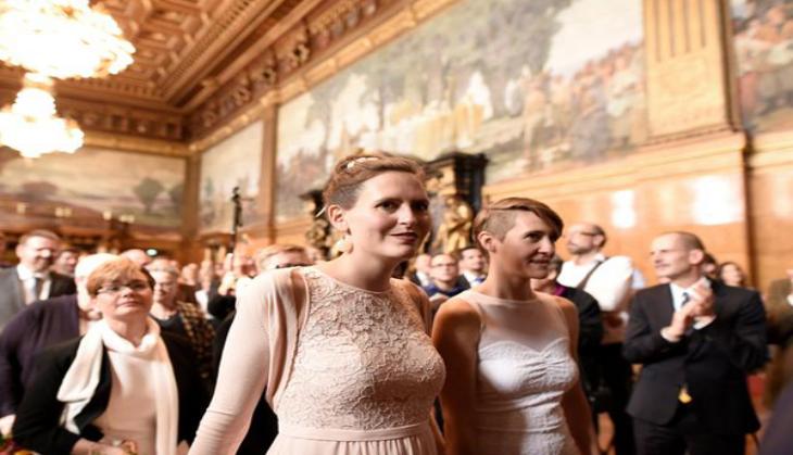 Melbourne same-sex brides officially marry at midnight