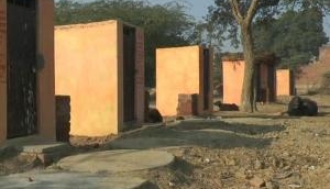 A UP village gives toilets saffron colour