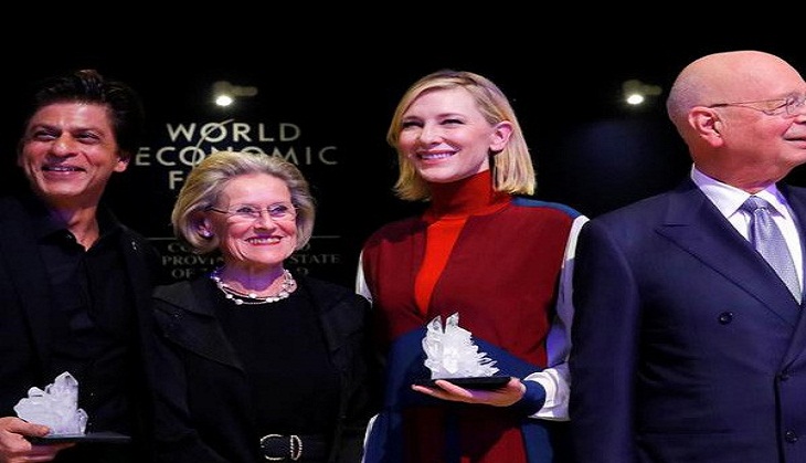 SRK poses with Cate Blanchett after receiving 24th Crystal Award