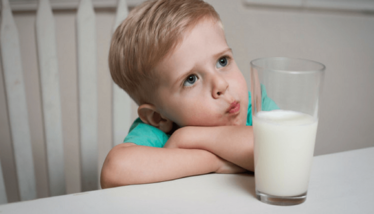 child with milk