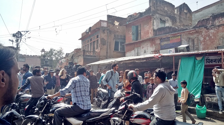 Exclusive: Dev Patel spotted shooting at Jaipur's busy Ghat Gate 