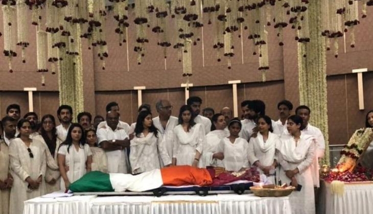 Sridevi Funeral live: Mortal remains of Sridevi wrapped in tricolor, accorded state honors