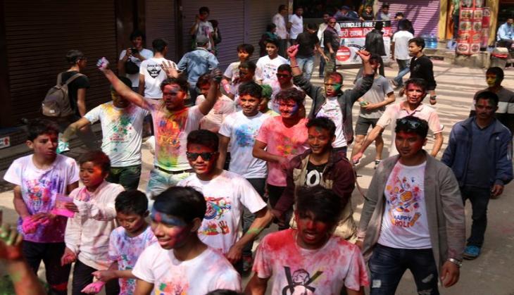 Nepal's citizens celebrate Holi in Kathmandu's Durbar Square