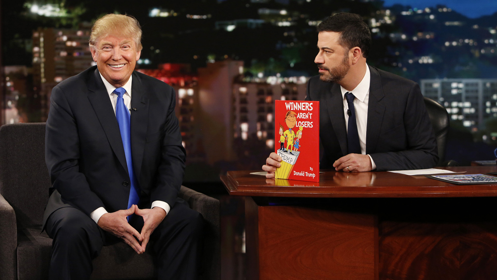 American television host Jimmy Kimmel calls Trump 'lowest rated President'