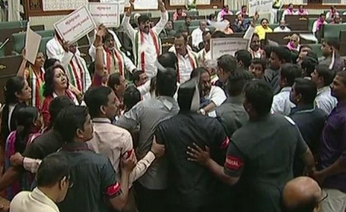 Telangana Assembly: 2 Cong MLAs expelled, 9 suspended