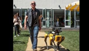 Amazon's billionaire Jeff Bezos took his robot dog for a walk