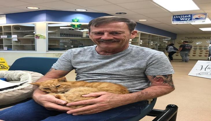 man with his pat
