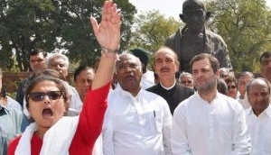 Led by Rahul Gandhi, Congress MPs stage protest demanding review plea on SC verdict on SC/ST Act