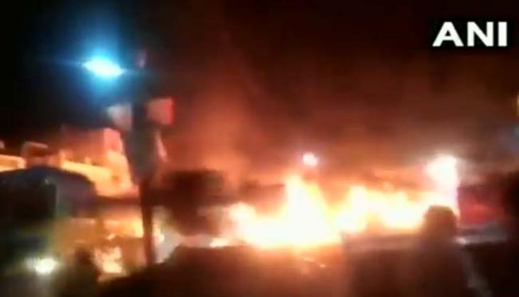 Fire at petrol pump